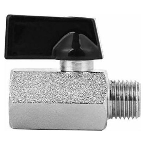 Mini Vanne à Bille Laiton, 2 Pièces, G1/4", Accessoire Compresseurs d'Air, Sablage Abrasif Industriel (1/4)