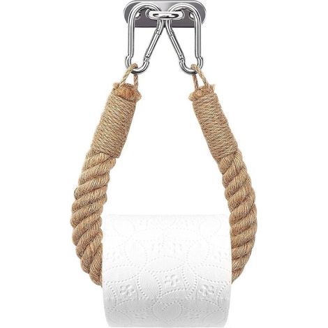 Toilet Paper Holder, Hemp Rope Towel Holder for Bathroom and Kitchen, Bathroom Paper Holder, Toilet Towel Roll Holder (Yellow)