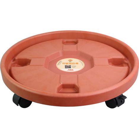 Plateau de déménagement épais avec roulettes, châssis rond, support de casserole mobile, roue universelle, rouge brique, 300 (1/5)