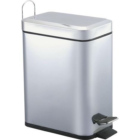 King Home PATTUMIERA RETTANGOLARE IN ACCIAIO CON PEDALE LT. 5 14x23x29h cm (1/4)