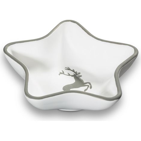 Gmundner Keramik Grauer Hirsch, Sternschale (L: 14cm)