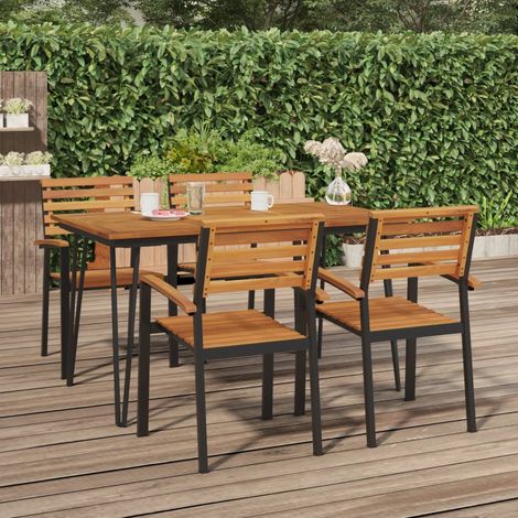 Table de jardin,Table meuble de Balcon,Table d'extérieur avec pieds épingle à cheveux 140x80x75cm acacia -29539 (1/5)