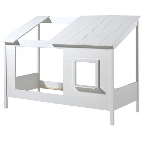 Lit Cabane Enfant "Housebed II" 90x200cm Blanc