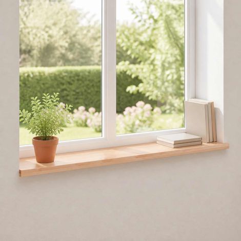 Appuis de fenêtre 2 pc Naturel 110 x 25 x 2 cm (1/5)