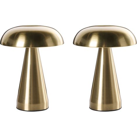 Set di 2 lampade LED wireless per interni ed esterni con porta USB C ricaricabile oro Kulfo (1/5)