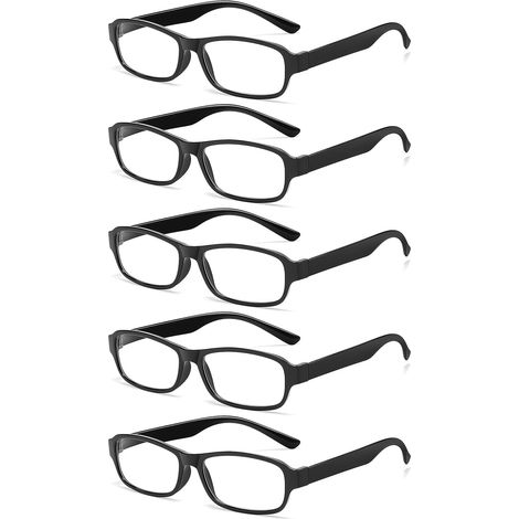 5er-Pack Lesebrillen mit Federscharnieren, Vorteilspackung, für Damen und Herren, Schwarz (1/5)