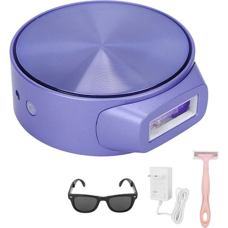Épilation électrique ronde 2 modes 5 vitesses pour jambes bras visage, 100‑240V violet, fiche UE (1/5)