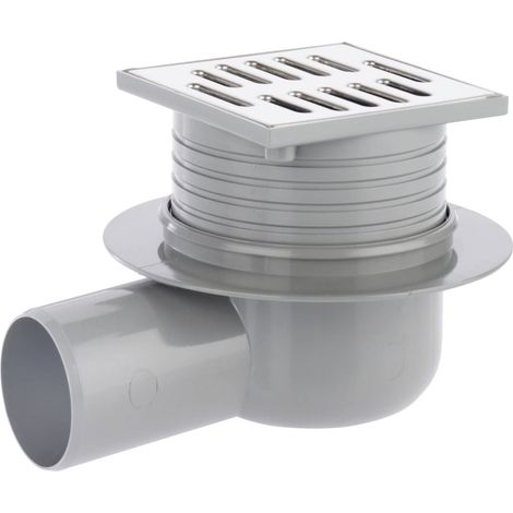 ACO Balkon/Terrassenablauf 100 x 100 mm DN75, grau, Ablauf waagerecht