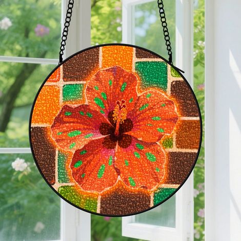 Suspension en vitrail, attrape-soleil élégant coloré unique, décoration maison fenêtre, cadeau Fête des Mères, Noël pour femme, maman, nana 15 cm (1/5)