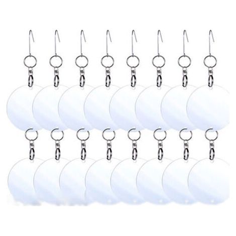 Set of 8 Anti-Oiseaux Suspendus disques,Disques répulsifs pour Oiseaux,Disques repulsif,Répulsif Oiseaux,Disques Anti-Oiseaux,Répulsifs Anti-Oiseaux,pour Éloigner Pigeons,Oiseaux (Disques Ronds) (1/4)