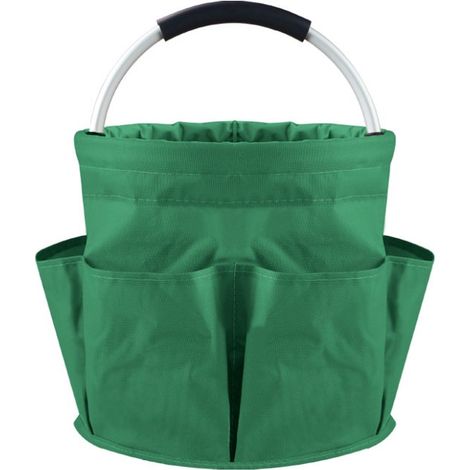 Cestino portautensili pieghevole e impermeabile,Materiale: tessuto Oxford,Borsa portaoggetti con maniglia e 6 tasche laterali,Grigio,282827 cm (1/5)