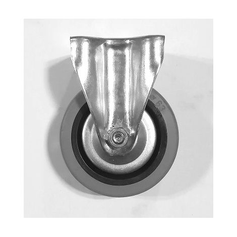 RUOTA NUCLEO TERMOPLASTICO RIVESTIMENTO GOMMA PIASTRA RUOTE GIREVOLI FRENO FISSE - RUOTA FISSA Ø63 (1/4)