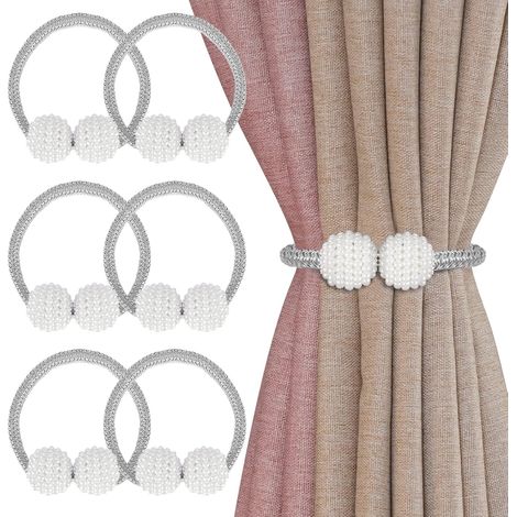 Magnetische Gardinenhalter-Sets mit Perlen, Gardinenkordelbefestigungen, Duschvorhanghaltern, für die Dekoration von Zuhause, Büro und Hotel.