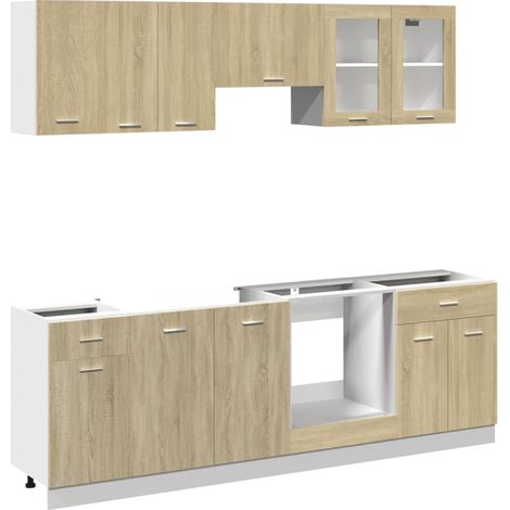 Set Mobili da Cucina 8pz “Lyon” Rovere Sonoma in Truciolato vidaXL (1/5)