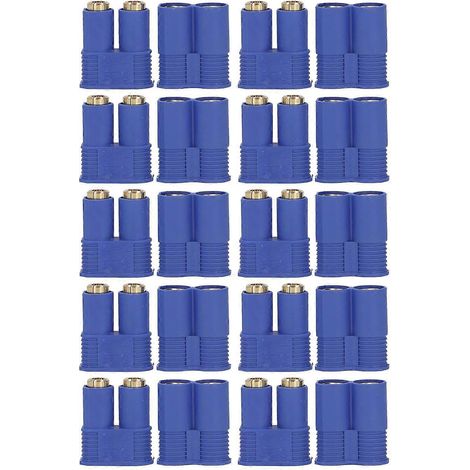 Jeu de 10 connecteurs EC8, 8 mm, plaqués or, en laiton, fiche et prise avec boîtier pour démarrage de batterie (1/4)