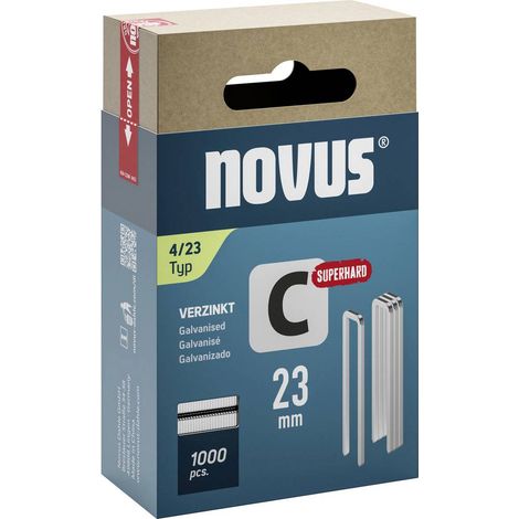 Novus Tools 042-0803 Graffette a dorso stretto tipo 4 1000 pz. Dimensioni (L x L) 23 mm x 6.1 mm (1/2)