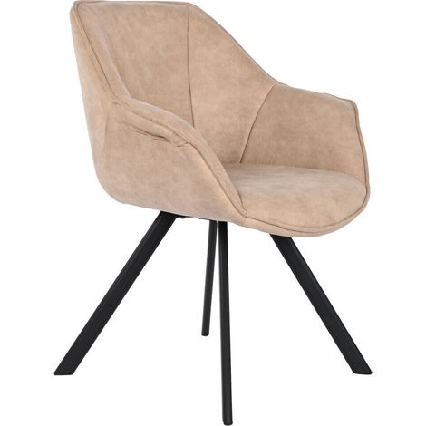 Silla Microfibra Metal 64X67X85 Simil Piel Beige MB207826 (1/5)
