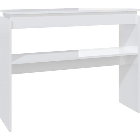 Maison Exclusive - Mesa consola madera contrachapada blanco brill (1/5)