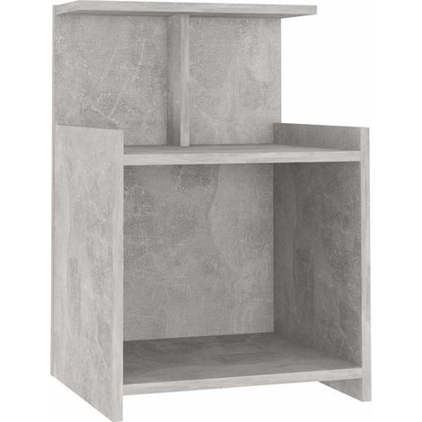Maison Exclusive - Mesita de noche madera contrachapada gris horm (1/5)