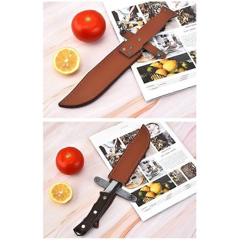 Étuis en cuir pour couteaux droits, étuis à couteaux faits main, étuis à passant de ceinture (1/4)