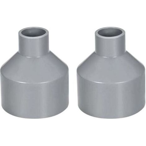 Raccord de tuyau en PVC réducteur 50 mm x 20 mm, raccord moyeu à moyeu, gris, 2 pièces (1/4)