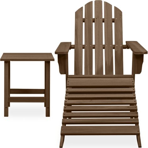 Maison Exclusive - Sedia Adirondack con Ottomana e Tavolo Abete Massello Marrone