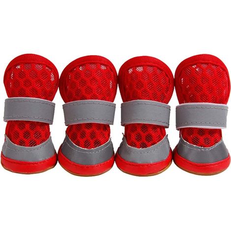 Chaussures de sport pour chiens, bottes résistantes, bottines respirantes en maille avec protection pour pattes, semelle souple réfléchissante, pour petits chiens (1/4)