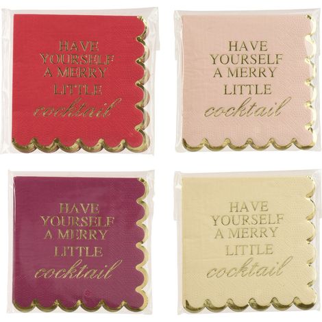 Tovaglioli in carta FSC con stampa oro 25 x 25 cm colori modello assortito Peraga Christmas