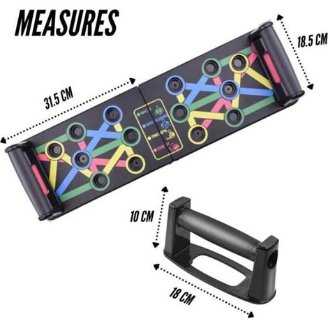 Planche Pour Pompes - 14 Positions Codées Par Couleur - Poignées Antidérapantes En Silicone - Pour Renforcement Haut Du Corps - 1 Pièce (1/5)