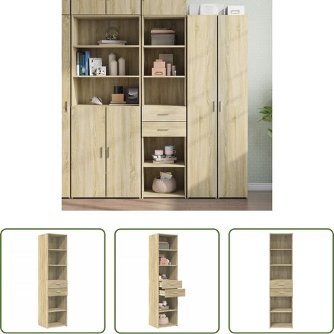Hochbeistellschrank - Highboard Sonoma-Eiche 45x42,5x185 cm Holzwerkstoff (1/5)