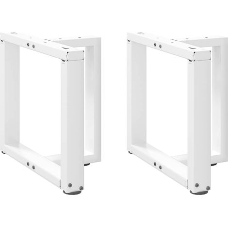 Couchtischbeine T-Form 2 Stk. Weiß 50x25x(42-43) cm Stahl