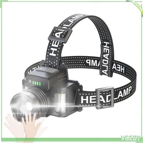Lampe frontale - FAFEICY - Fafeicy - Capteur de mouvement - Batterie 3600mAh Type-C - Zoom télescopique (1/5)