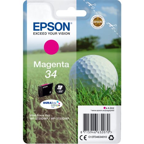 Epson Golf ball Singlepack Magenta 34 DURABrite Ultra Ink (1/2)