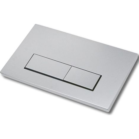 Plaque de commande / Bouton de chasse — Accessoire pour réservoir de WC — Compatible avec Geberit Sigma01, UP300 et UP320 — Double chasse (Gris argenté) (1/5)