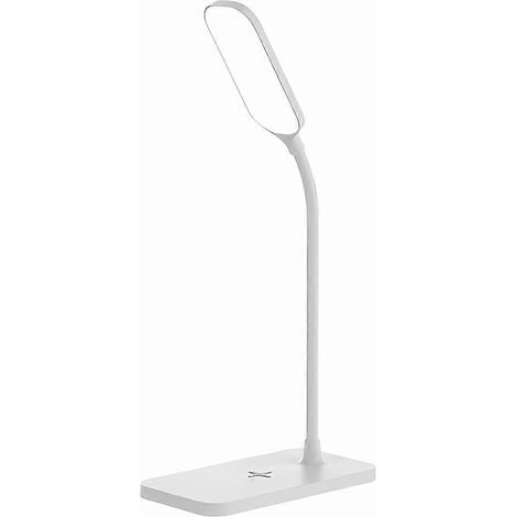 15W LED-Schreibtischlampe, wiederaufladbar, kabellos, einstellbare Beleuchtung, Augenschutz, berührungsempfindlich und flexibel, weiß. (1/5)
