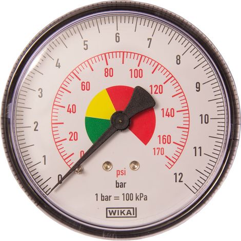 ELMAG Druckmanometer 0-12 bar Ø 63 mm, AG 1/4 unten, für Reifenfüller (1/2)