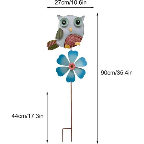 [Molino de viento decorativo de metal] [Campanilla de viento] [con estaca para el suelo] [multicolor, rústico]