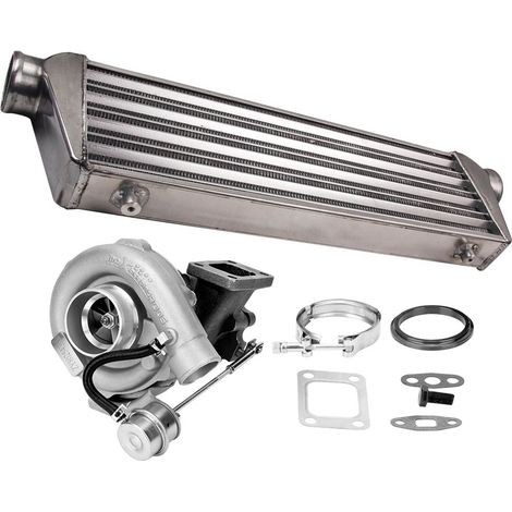 Oil Cooled T3 Turbocharger Tuebine + 21"x 7"x 2.5" Intercooler Universal (1/5)