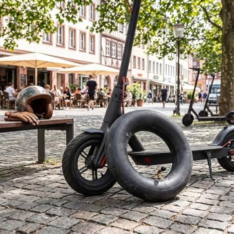 Tbest Chambre à Air pour Scooter électrique, 8 Pouces, 200x50, Tube en Caoutchouc épais avec Valve Métallique à 45 Degrés pour la Conduite (1/5)