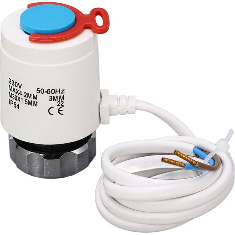 Remplacement de vanne de radiateur pour chauffage au sol, actionneur thermostatique électrique pour collecteur d'eau chaude, M30 x 1,5 mm, 230 V CA (1/5)
