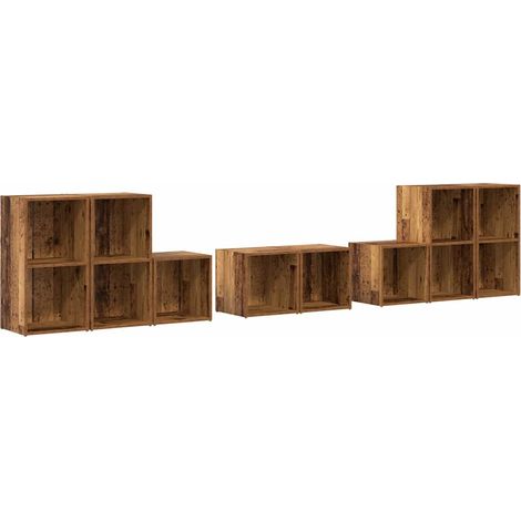Ensemble de meubles TV  Banc TV  Armoire TV 8 pcs Bois Ancien Bois d'ingénierie (1/5)