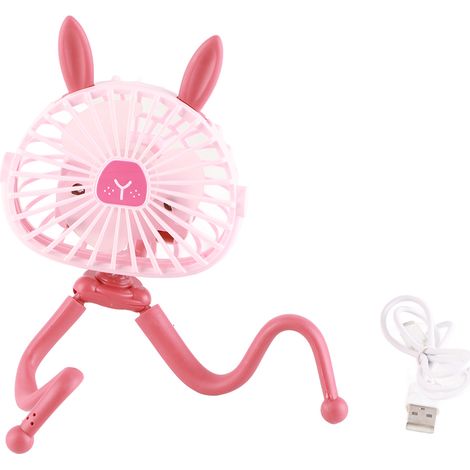 Ventilateur de poche rechargeable USB pour poussette, bureau et voyage - Flexible et silencieux (1/5)