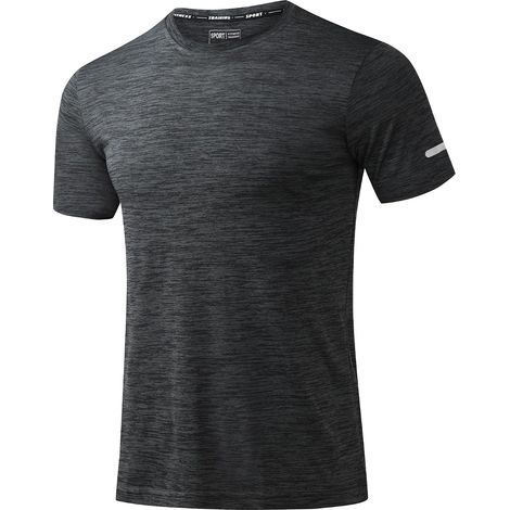 Men's T-Shirts Short Sleeve T-Shirts Sport Running Gym Shirts with Reflective Strips (1/5)