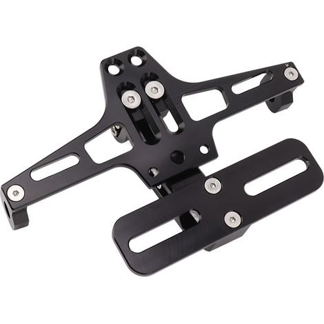 Support de plaque d'immatriculation moto arrière en alliage d'aluminium réglable universel avec éclairage LED intégré (1/5)