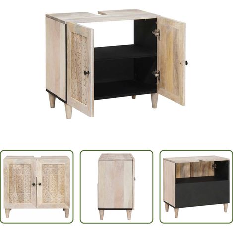 vidaXL Armadietto a muro -  Mobile da Bagno Montaggio a parete Bianco 62 x 33 x 58 cm