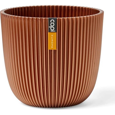 Capi Europe Übertopf Groove Kugel Kupferfarben metallic Ø 25 cm - Kunststoff
