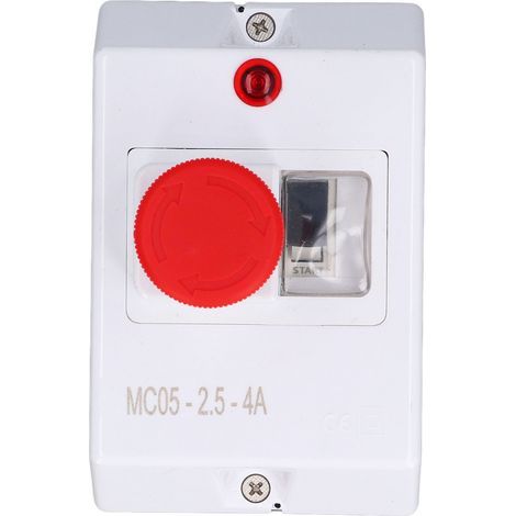 Wasserdichter Motorschutzschalter mit Not-Aus-Taster und Kontrollleuchte, 2,5–4 A, 230/240 V, 400/415 V, 500 V, 690 V (1/5)