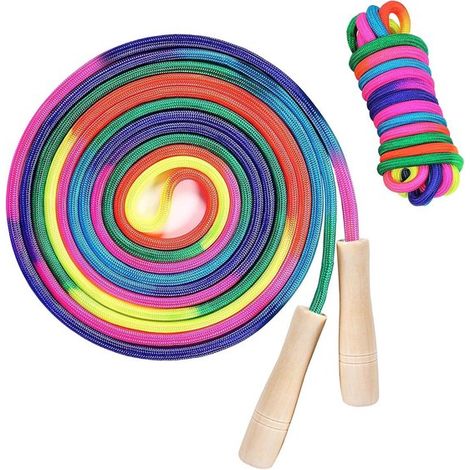 Corde à sauter pour enfants - Corde à sauter rapide avec poignée en bois, disponible en 7 couleurs (1/5)