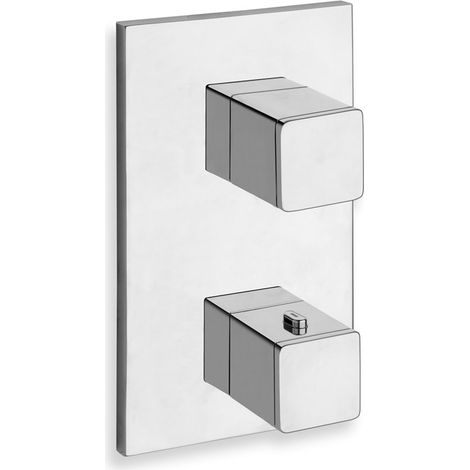 Facade thermostatique douche encastré QUADRI Chromé (2 sorties) - Cristina Ondyna XQ85251 (1/2)