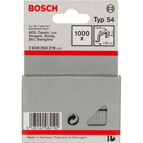 Attache plate pour fil plat type 54, 12,9 x 1,25 x 8 mm, pack de 1000
